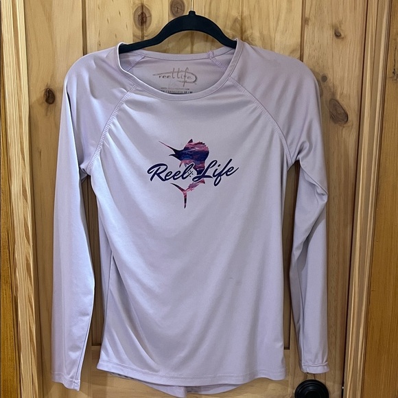 Reel Life Long Sleeve Rashguard Lavender M EUC - Picture 1 of 9
